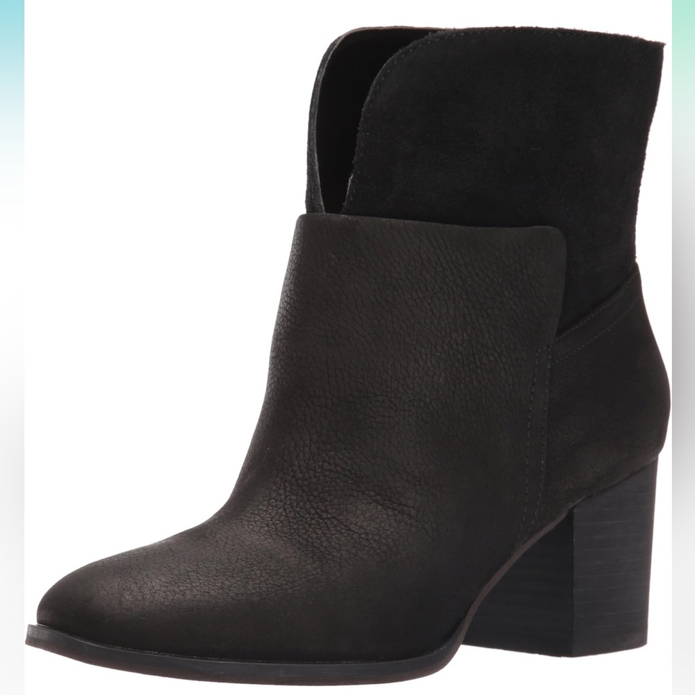 NWT NINE WEST Dale Nubuck 100% Leather Women’s Booties  size 8 dark gray/black